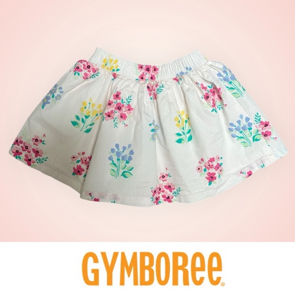 Gymboree White Circle Floral Print Skirt, Size 12-18 M, MSRP $36 - Picture 1 of 5